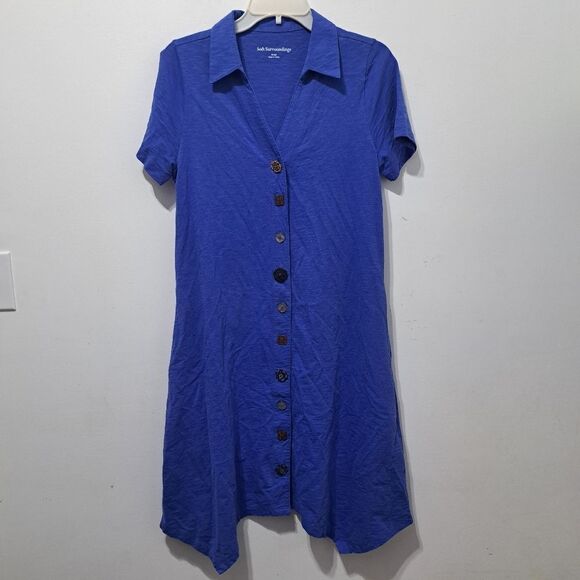 Soft Sorroundings Danielle Mixed Button Placket Trapezoid Hem Summer Dress Small - Picture 13 of 15